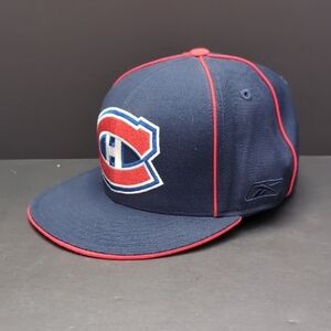 Reebok, Authentic Apparel ,NHL Men's Blue/Red Flat Bill,Fitted Hat,Size 7 3/8.